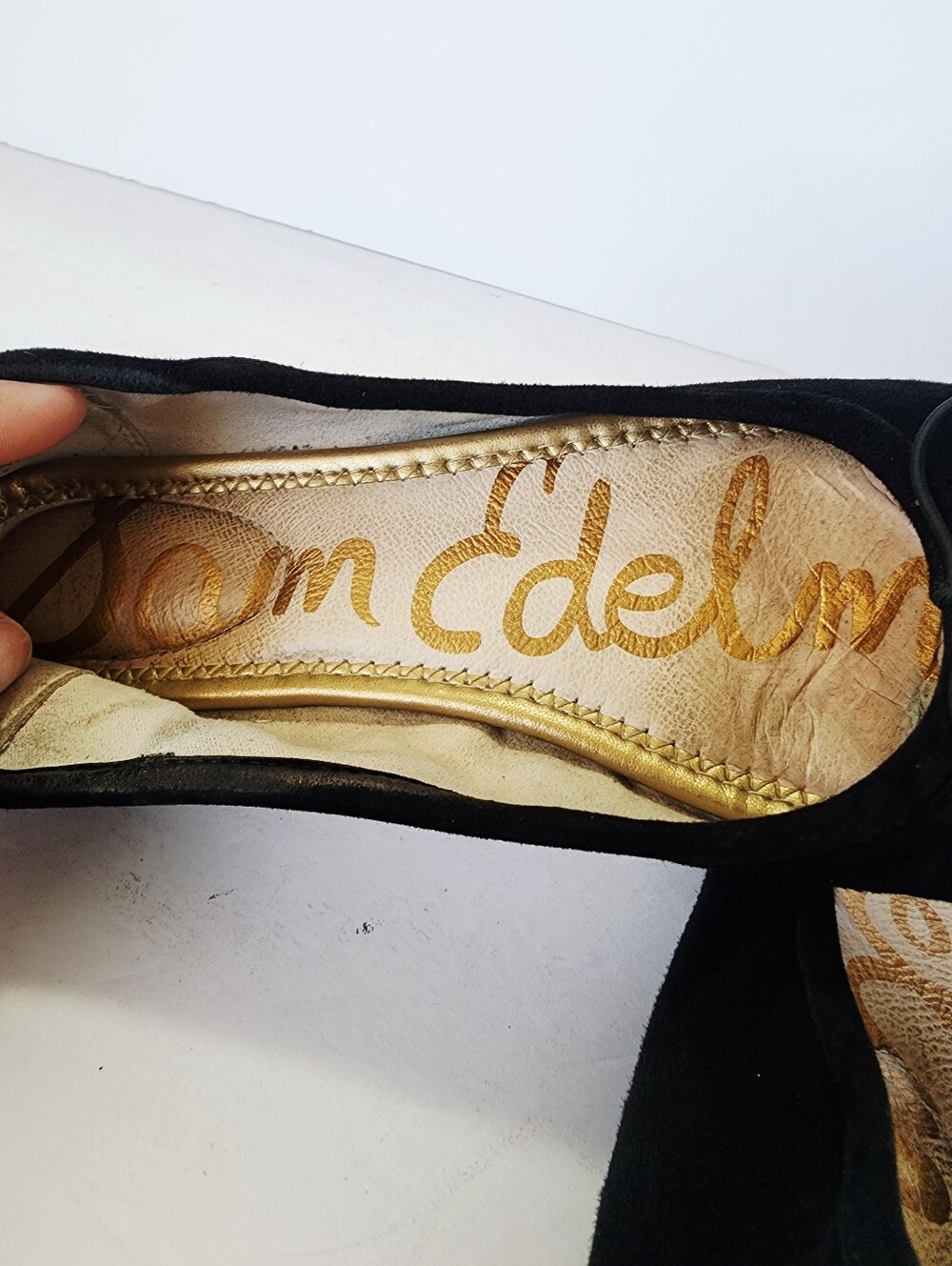 Sam Edelman Black Suede Bow Ballet Flat - Picture 6 of 7
